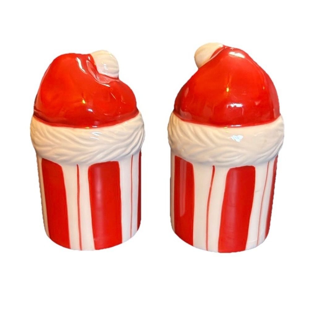 Department‎ 56 Santa Hat Salt and Pepper Shakers Christmas Holiday Decor